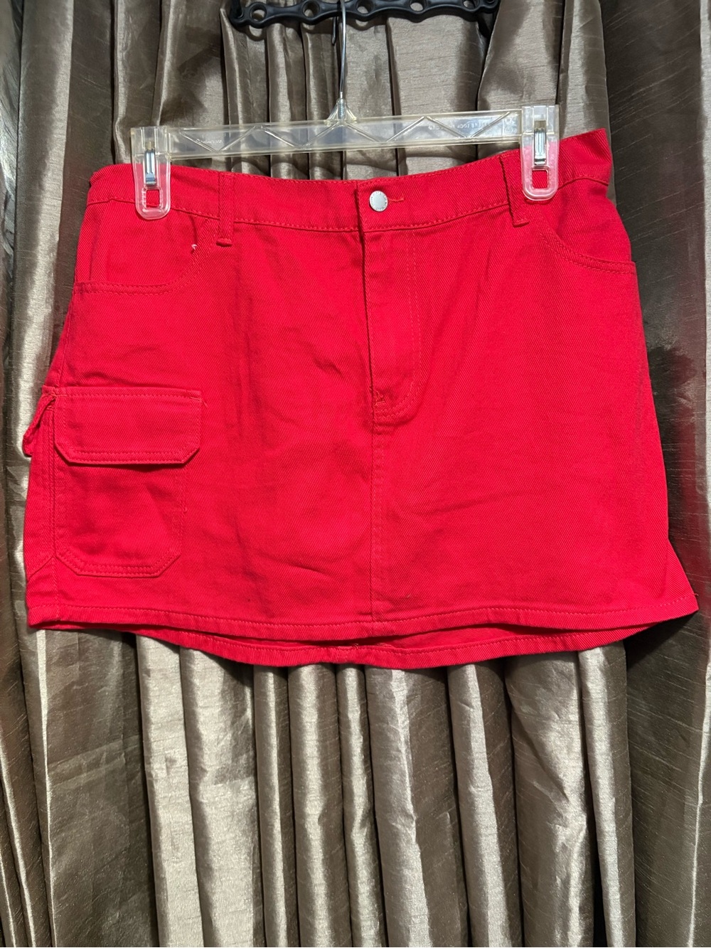 SHEIN Red Curve 1XL Mini Skirt with Side Pocket Detail ↔️17↕️16 #1992 - Picture 2 of 6